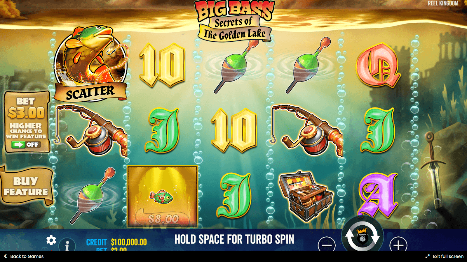 Secrets of the Golden Lake features hand-painted art that blends rustic wood textures with the shimmering waters of a secluded mountain lake.