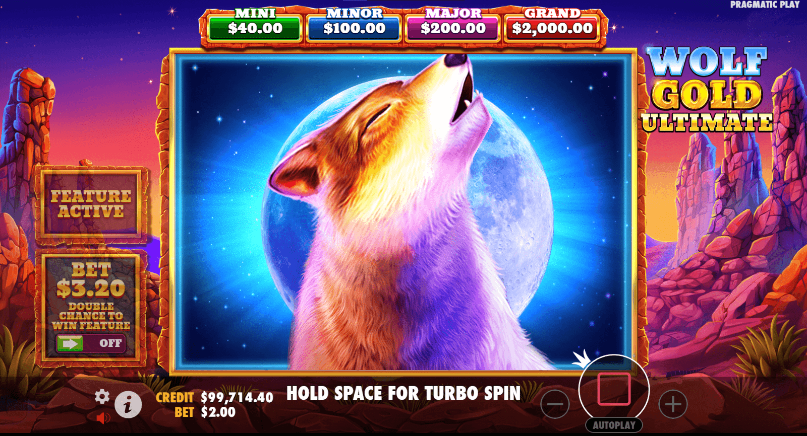 Wolf Gold Ultimate Free Spin Screen
